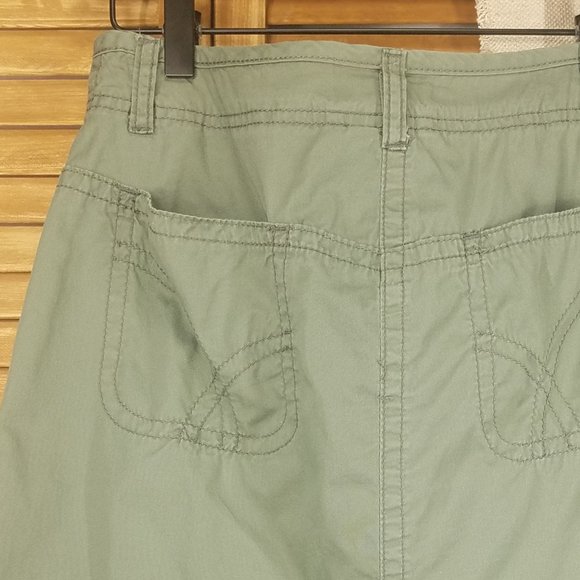 Faded Glory 100% cotton Khaki Natural Green Mini Skirt - Picture 4 of 7